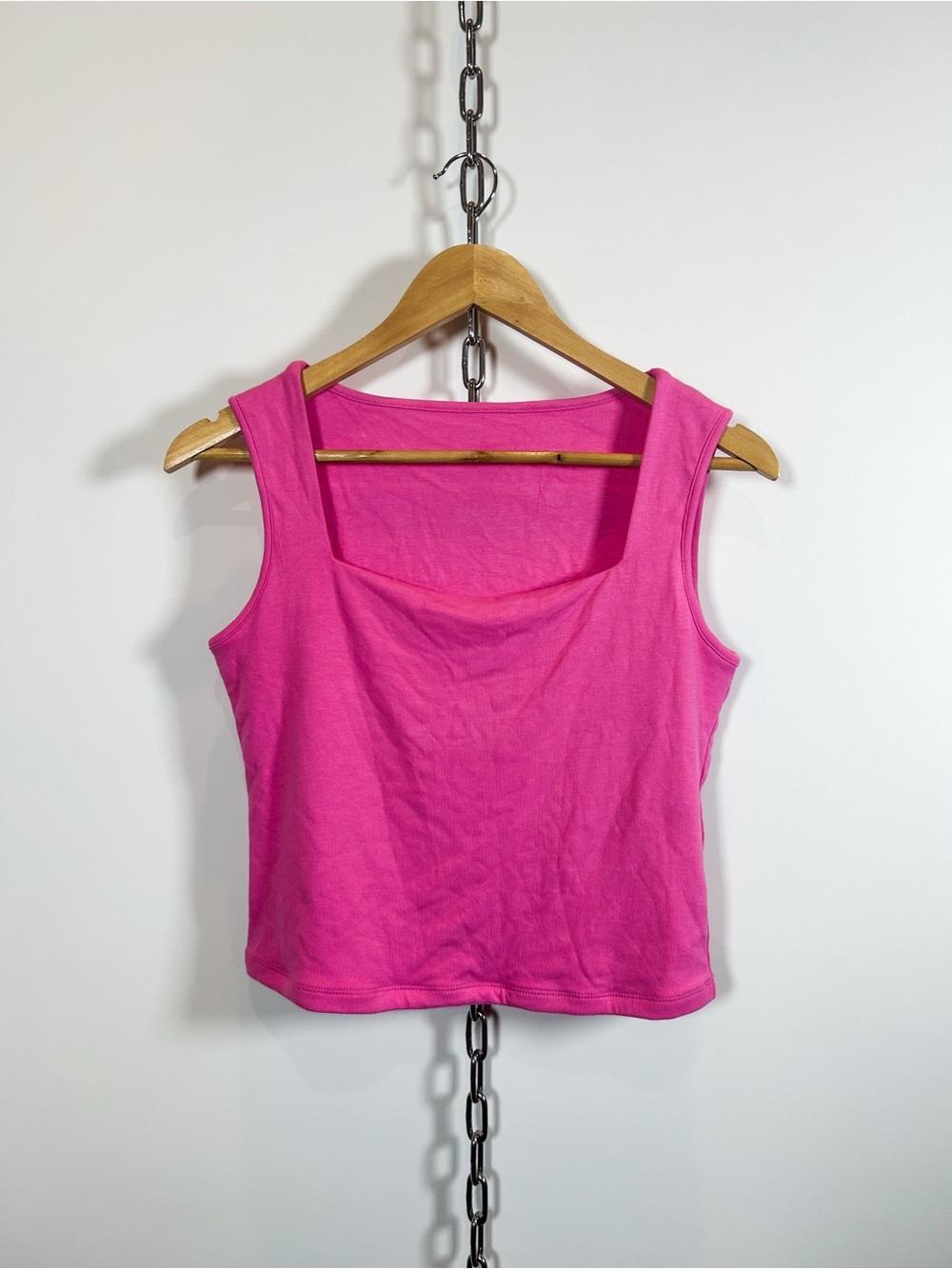 Barbie Pink Square Neck Tank Top